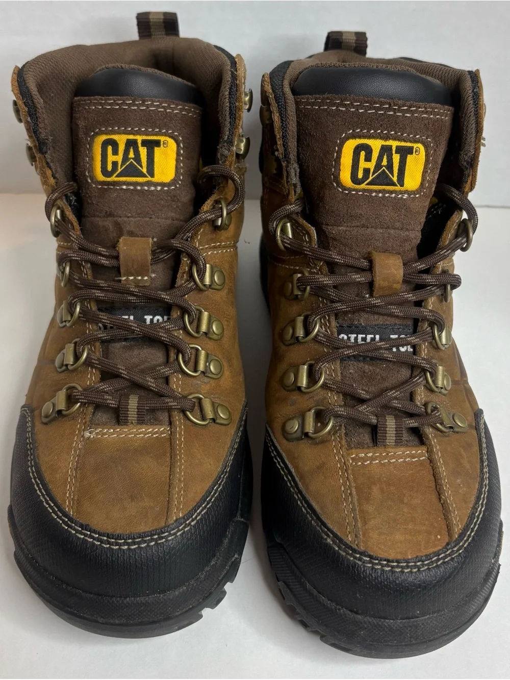 Caterpillar Threshold Waterproof Steel Toe Work Boot Brown Size 7